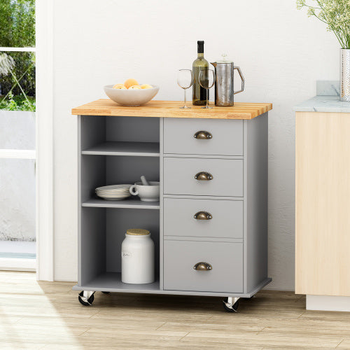 Kitchen Trolley with 2 Drawers and 1 Cabinet Door