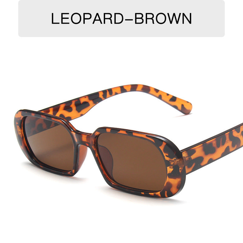 Retro small frame leopard brown sunglasses for women with colorful fashion design