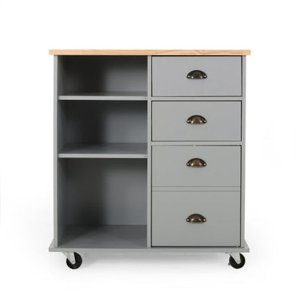 Kitchen Trolley with 2 Drawers and 1 Cabinet Door