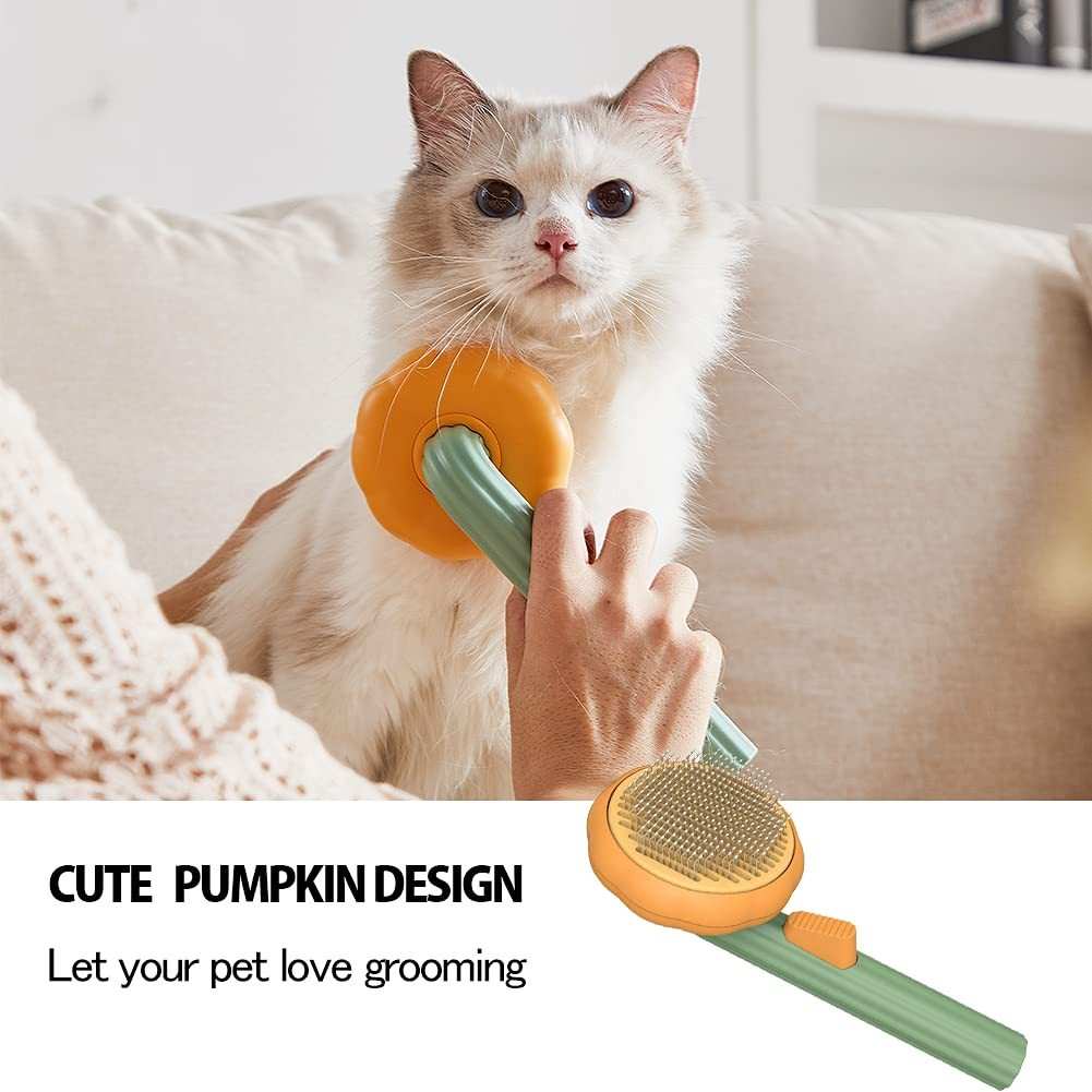 Pet Pumpkin Brush | Self-Cleaning Slicker Tool