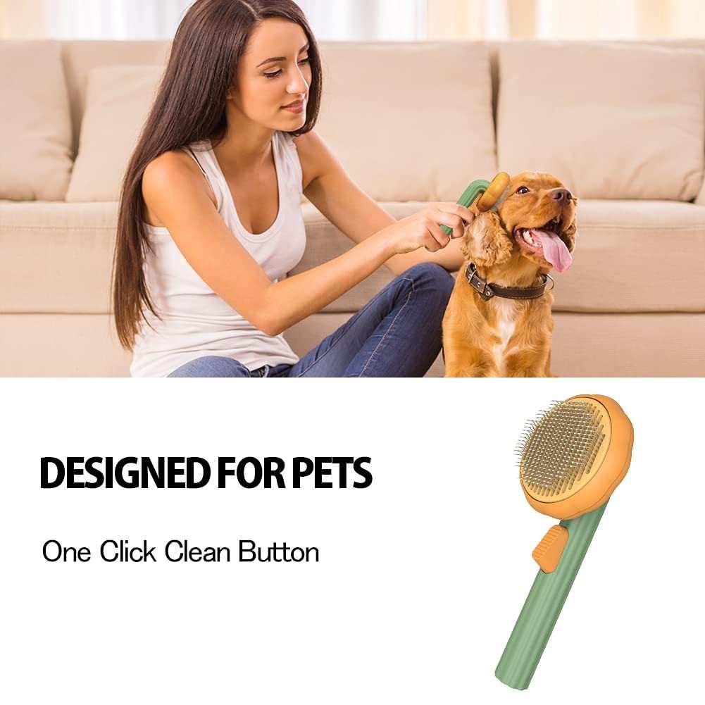 Pet Pumpkin Brush | Self-Cleaning Slicker Tool