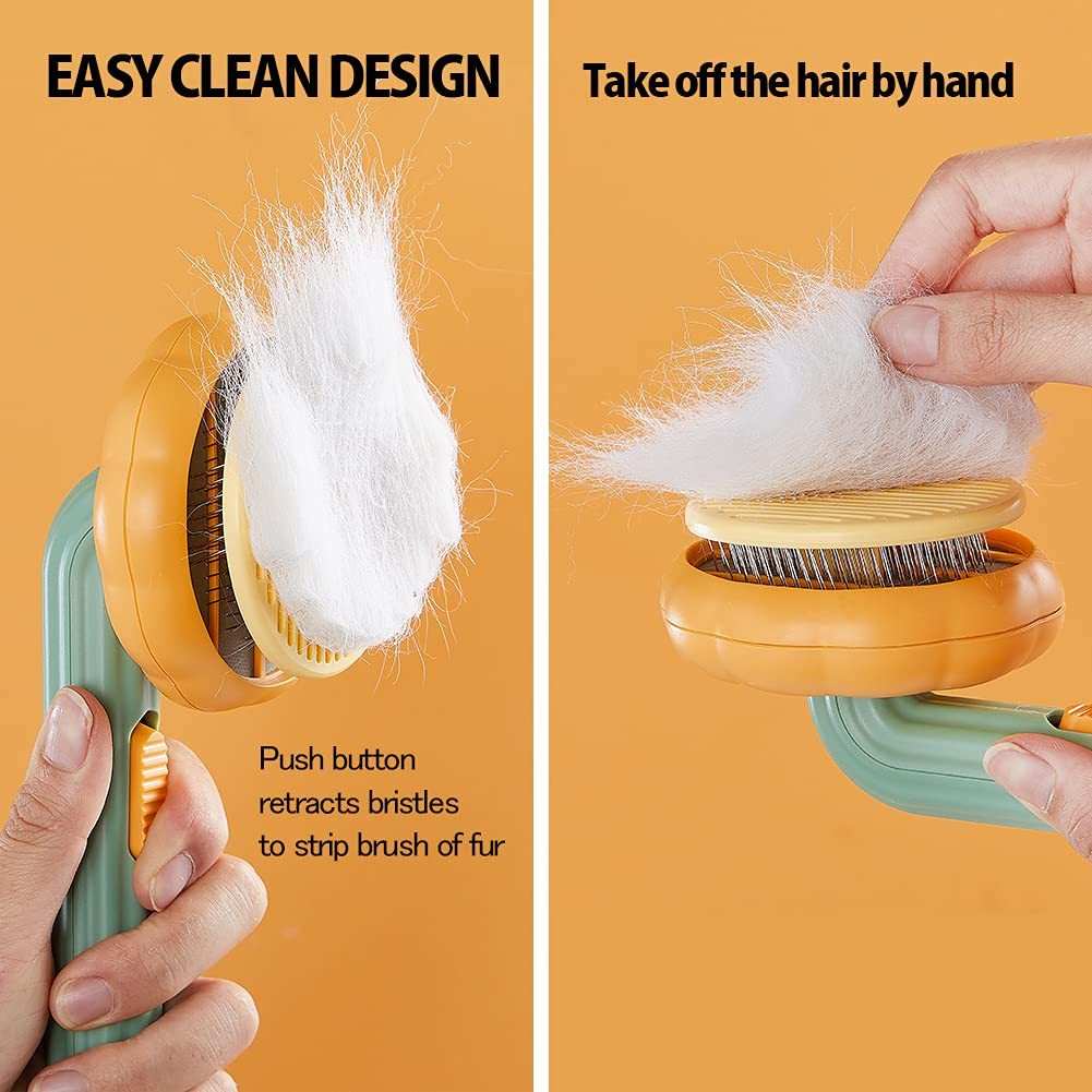Pet Pumpkin Brush | Self-Cleaning Slicker Tool