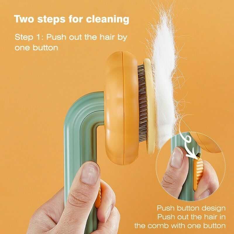 Pet Pumpkin Brush | Self-Cleaning Slicker Tool