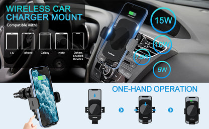 15W Wireless Car Charger | Auto Clamping Mount