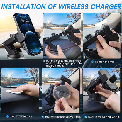 15W Wireless Car Charger | Auto Clamping Mount