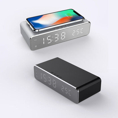 LED Alarm Clock with Wireless Charger