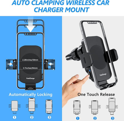 15W Wireless Car Charger | Auto Clamping Mount