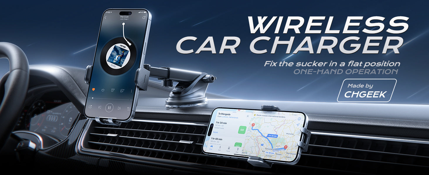 15W Wireless Car Charger | Auto Clamping Mount