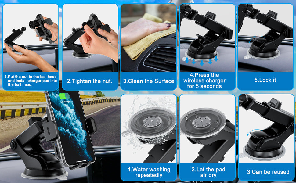 15W Wireless Car Charger | Auto Clamping Mount