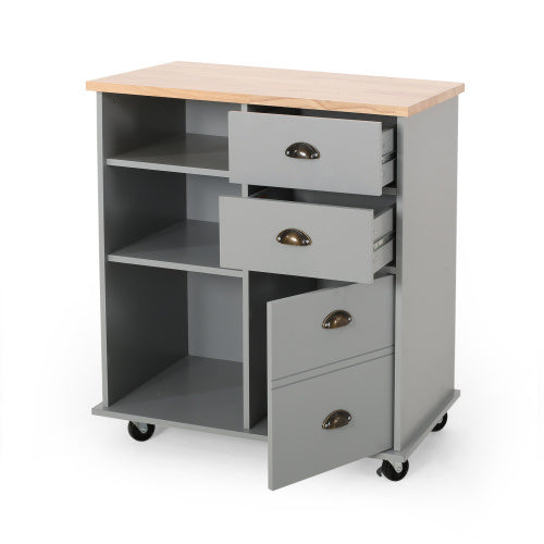 Kitchen Trolley with 2 Drawers and 1 Cabinet Door