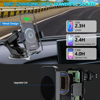 15W Wireless Car Charger | Auto Clamping Mount